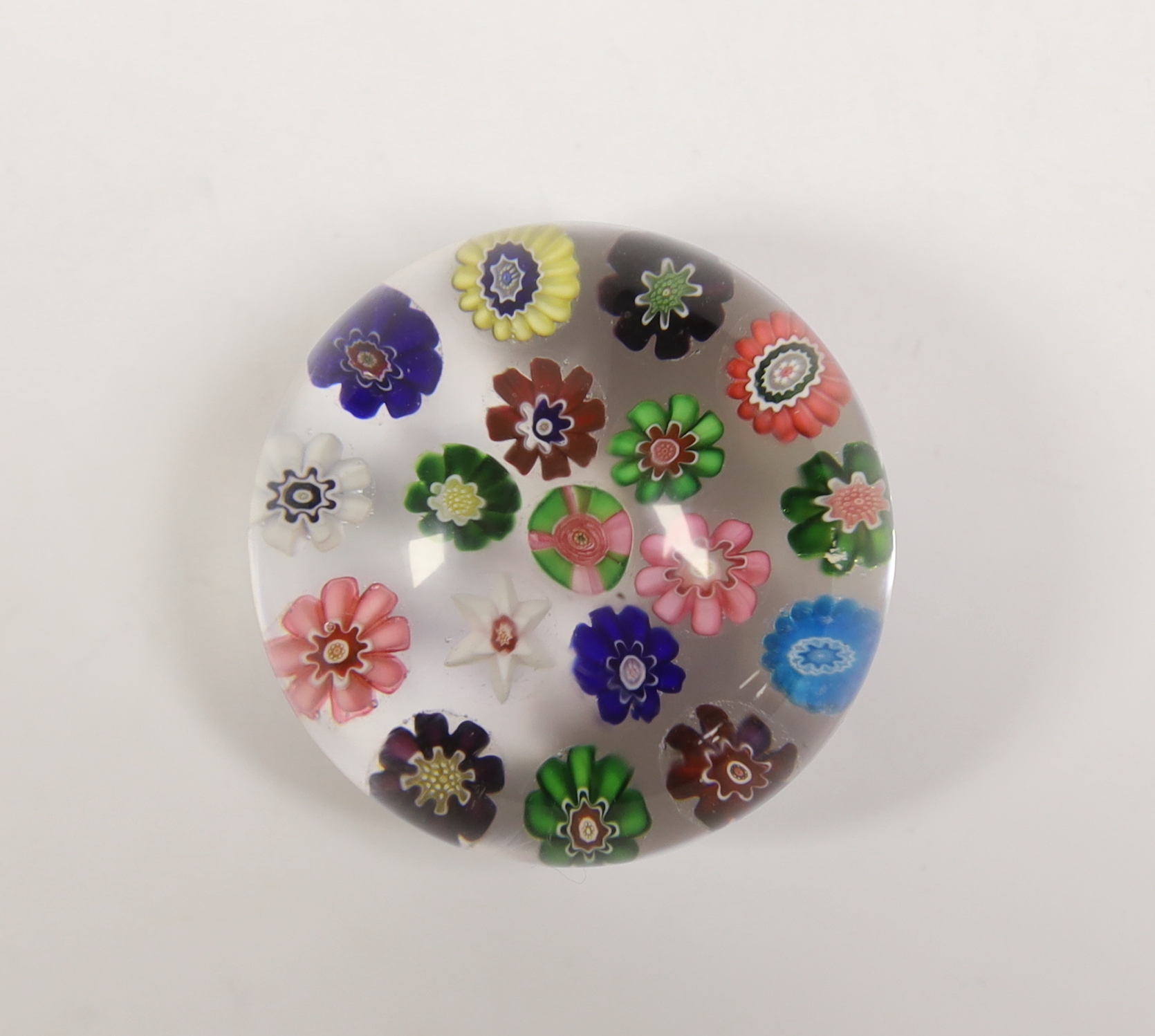 A Clichy glass spaced millefiori paperweight, 5.5cm